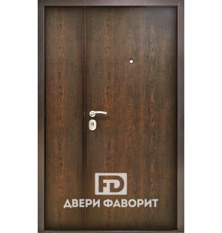 стальная недорогая двустворчатая дверь с отделкой порошок и ламинат