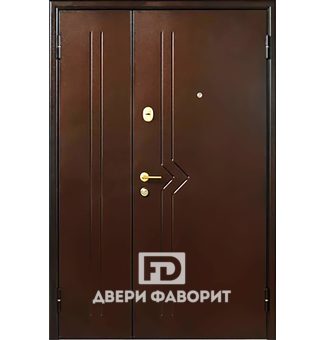 недорогая двустворчатая дверь с покрытием полимерно-порошковой краской