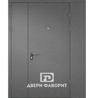 недорогая двустворчатая дверь с боковой вставкой, покрытие порошковой краской