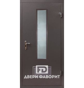 Дверь со стеклом и вентиляционной решеткой